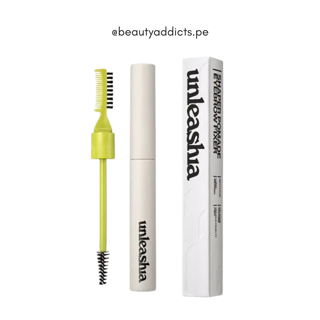 Unleashia Shaper Pomade Eyebrow Fixer Clear, controla el vello rebelde y mantiene cejas definidas.