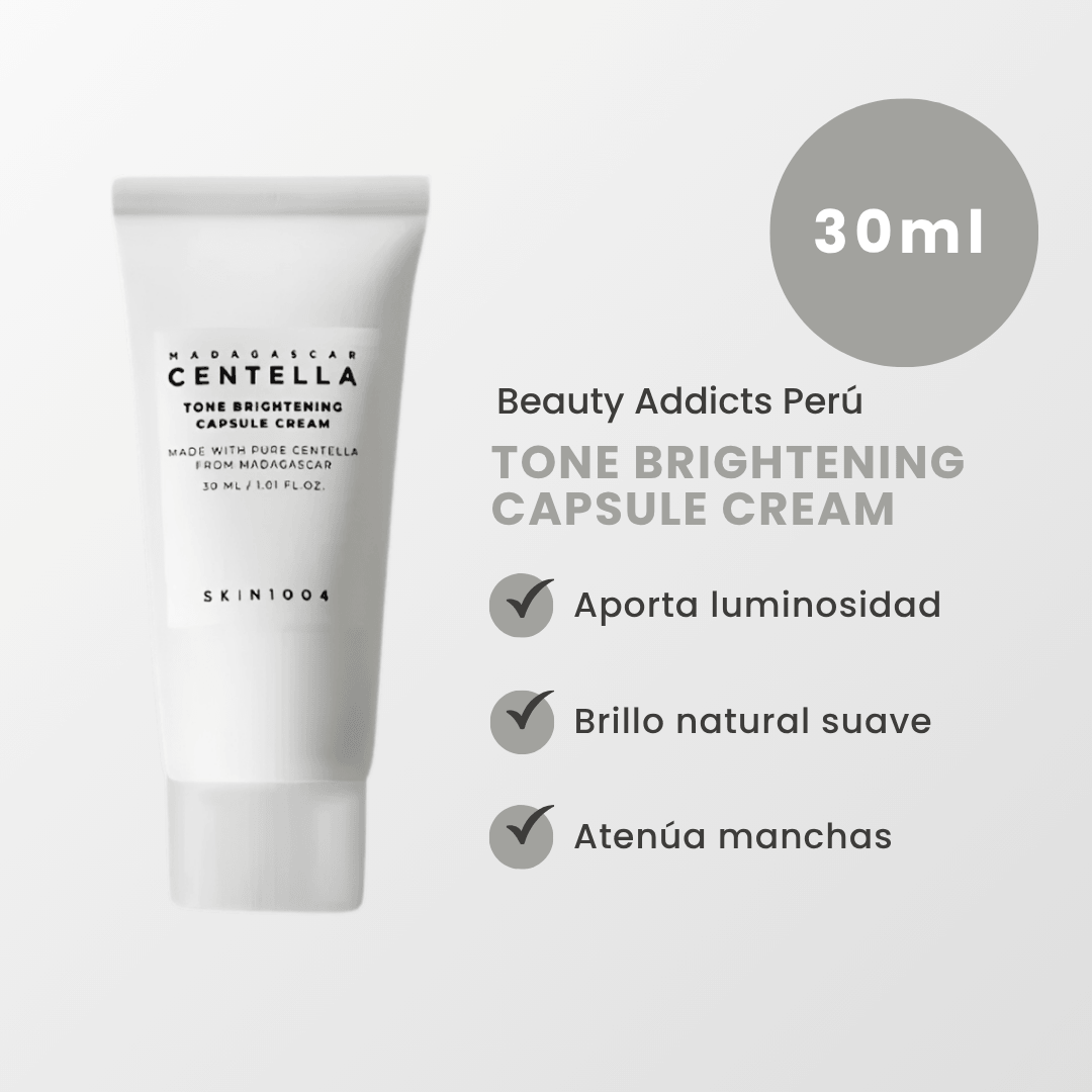 Tone brightening capsule cream. Rutina completa Madagascar Centella Even Tone para lograr una piel más uniforme y radiante.