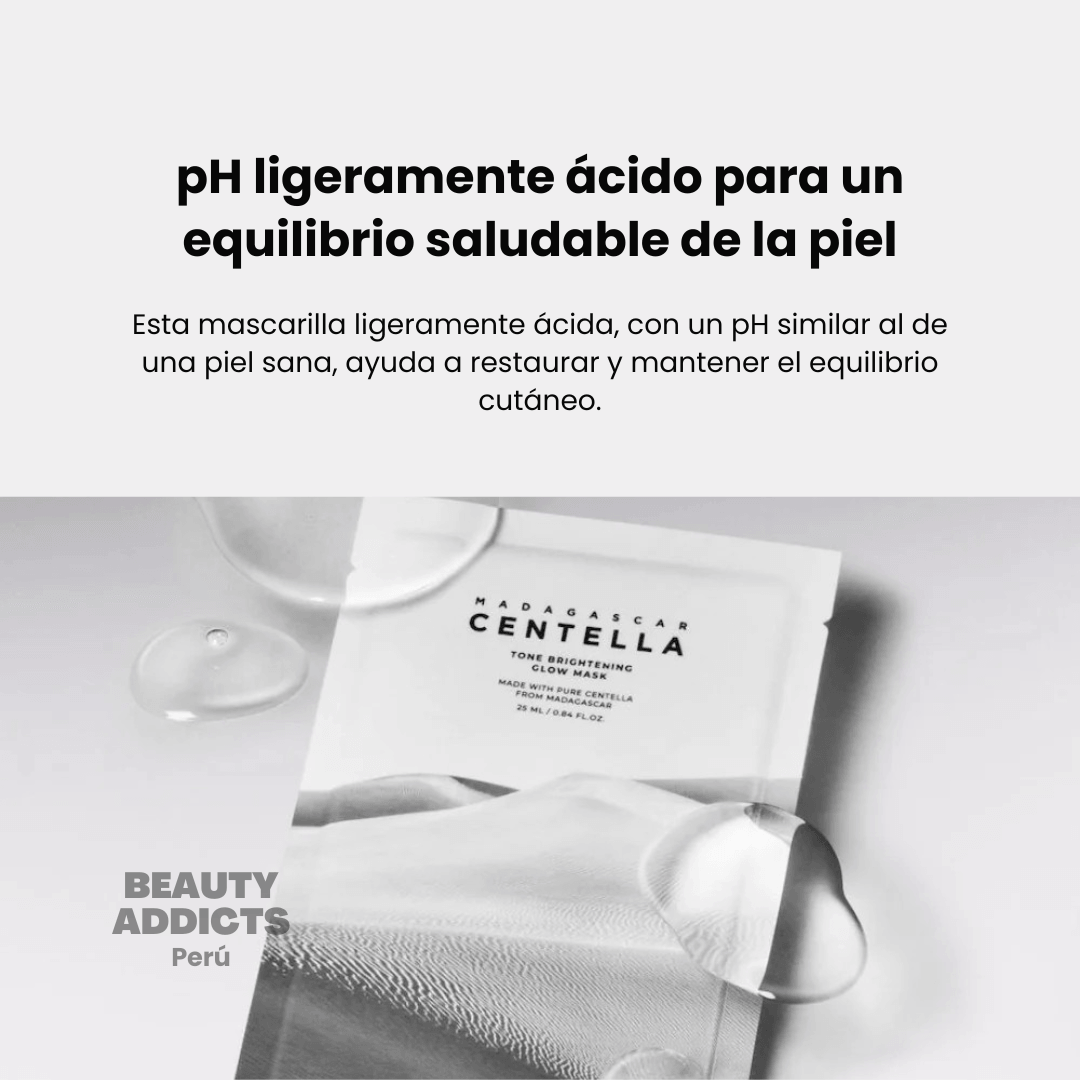 Madagascar Centella Tone Brightening Glow Mask ideal para complementar una rutina enfocada en hidratación, calma y luminosidad.