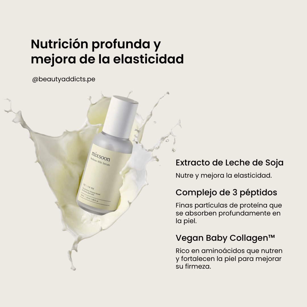 Soybean Milk Serum de Mixsoon, tratamiento facial fermentado que mejora la elasticidad de la piel.