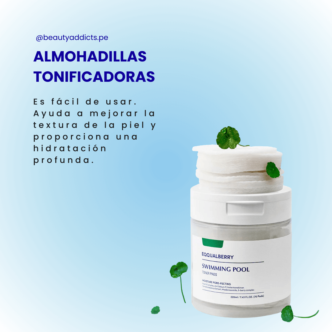 Eqqualberry Swimming Pool Toner Pads hidratan y eliminan impurezas.
