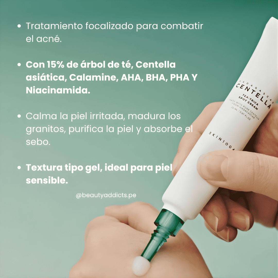 Crema localizada Tea-Trica con centella asiática y árbol de té