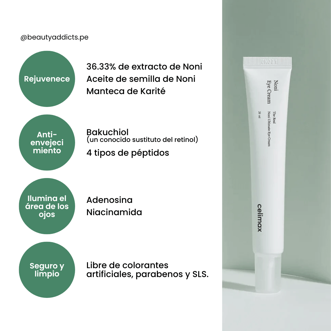 Hidratación intensa con The Real Noni Eye Cream, perfecta para piel sensible.