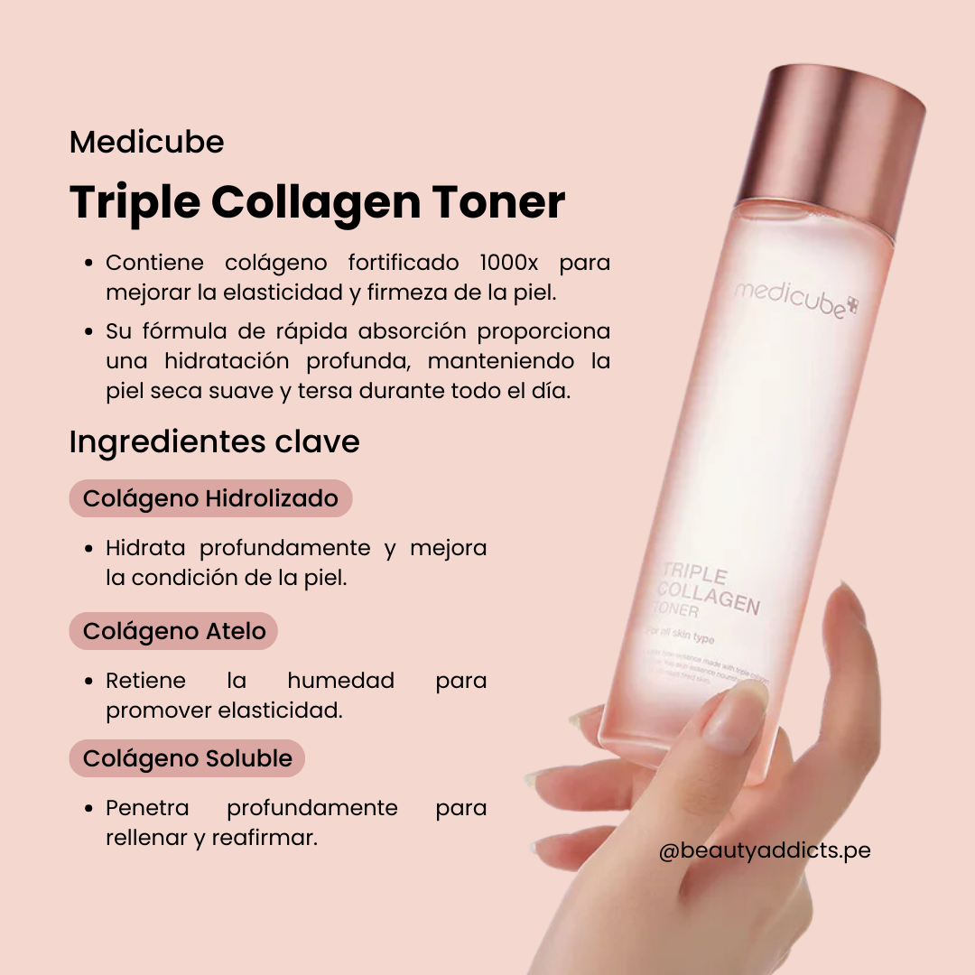 Hidratación profunda y elasticidad con Triple Collagen Toner 4.0.