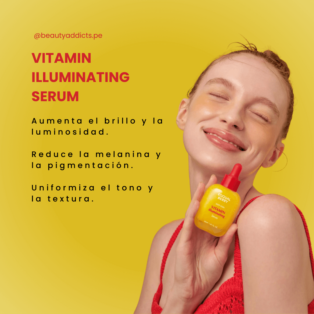Eqqualberry Vitamin Illuminating Serum con vitamina c, niacinamida y arbutina que atenúa manchas y mejora la textura.