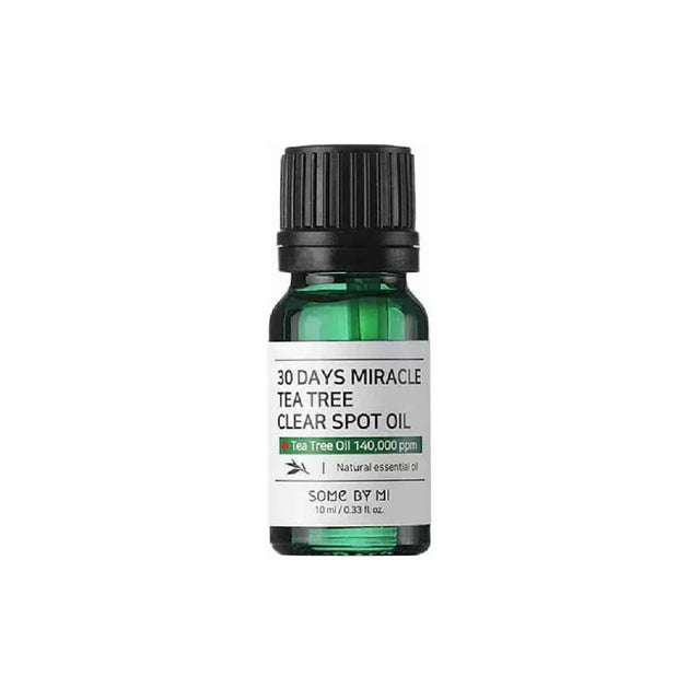 30 Days Miracle Tea Tree Clear Spot Oil de Some by Mi, aceite concentrado con árbol de té para reducir imperfecciones y calmar la piel.