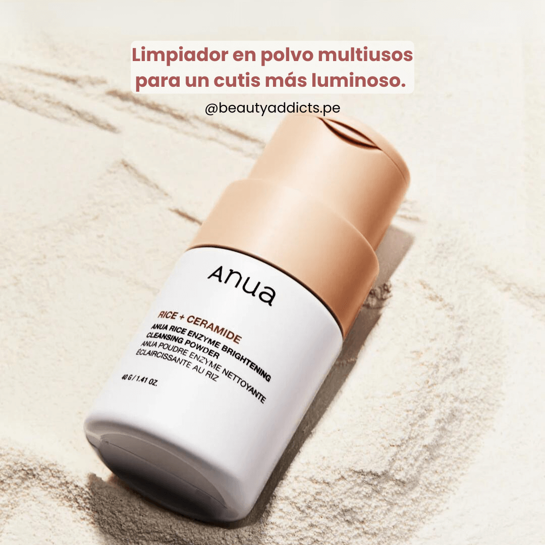 Rice Enzyme Brightening Cleansing Powder, fórmula en polvo que purifica los poros y revitaliza la piel.