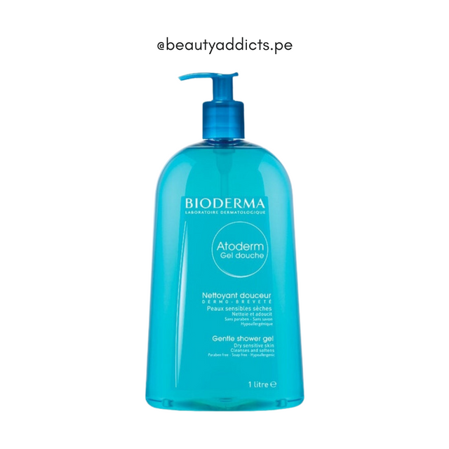 Bioderma Atoderm Gel Douche, limpiador corporal sin jabón que respeta el equilibrio cutáneo.