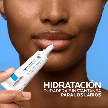 Cicaplast Levres, bálsamo labial que ofrece alivio inmediato e hidratación duradera para labios secos.