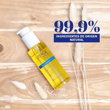 Bariederm Cica-Oil Dermatológico de Uriage, formulado con un 99.9% de ingredientes naturales, ideal para prevenir y mejorar la apariencia de estrías y cicatrices recientes.