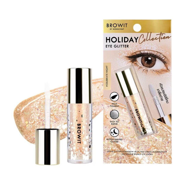 Browit Holiday Eye Glitter Cathy Doll aporta brillo intenso para mirada festiva.