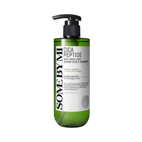 Shampoo Some By Mi Cica Peptide anti caída para cabello debilitado.