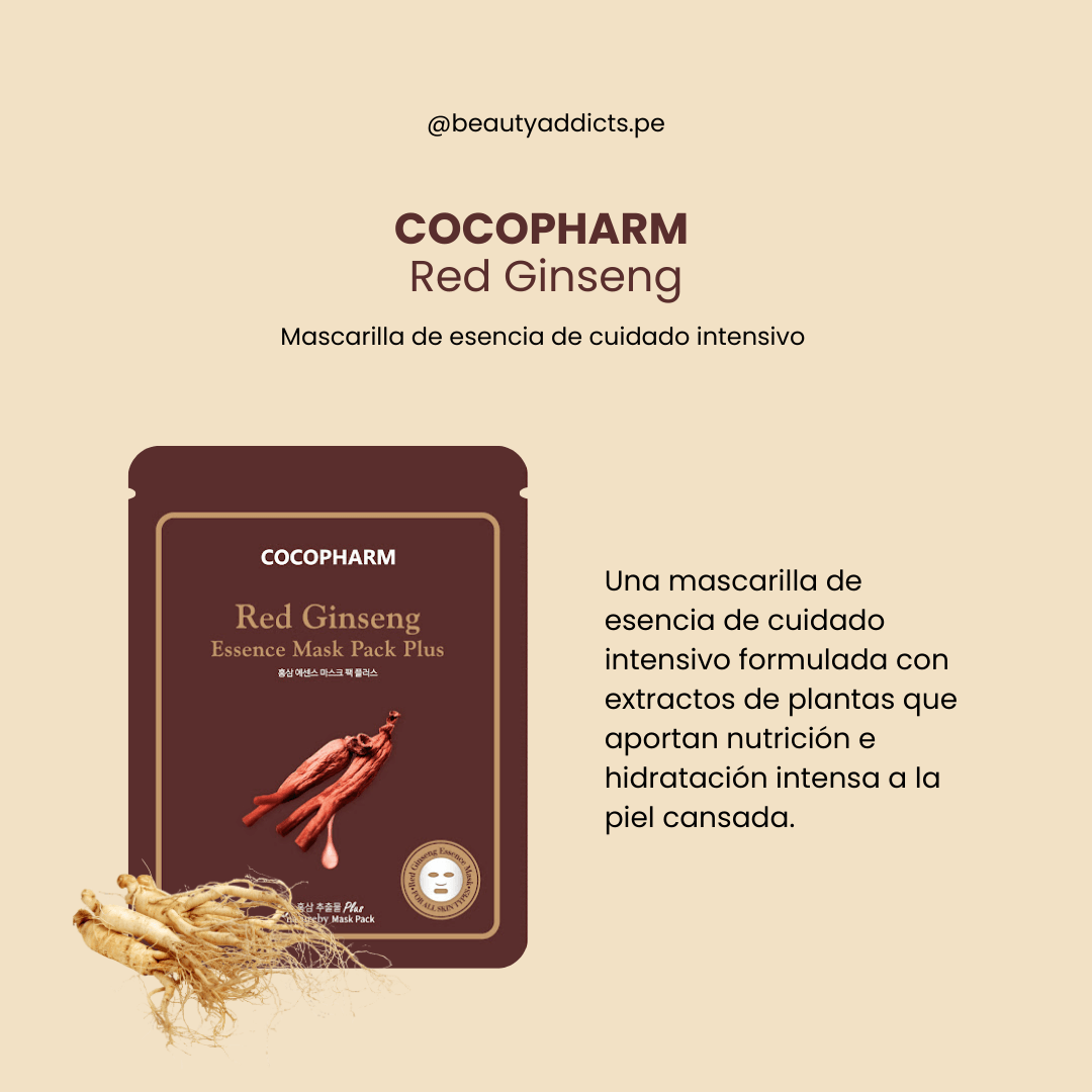 Mascarilla Red Ginseng de cuidado inetensivo para las pieles cansadas.