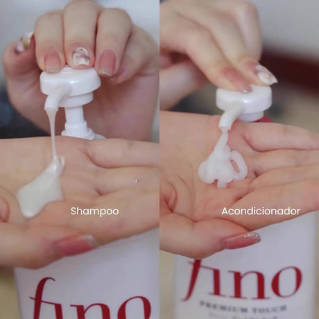 Envase del shampoo Fino Premium Touch de Shiseido, solución hidratante para un cabello manejable y saludable.