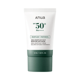 Anua Heartleaf Silky Sun Cream SPF50 para protección y calma en la piel.