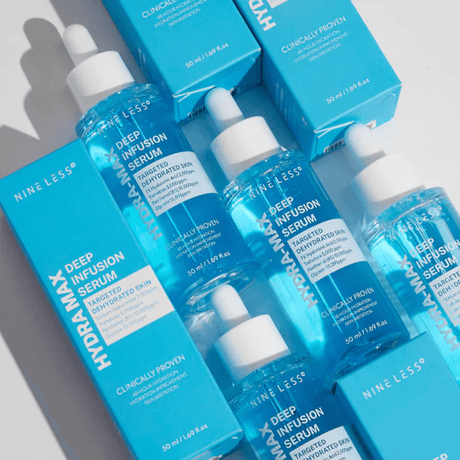 Nineless Hydra-Max Serum para relleno de humedad en capas profundas.
