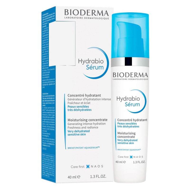 Bioderma Hydrabio Sérum, tratamiento facial con tecnología Aquagenium para una hidratación profunda.