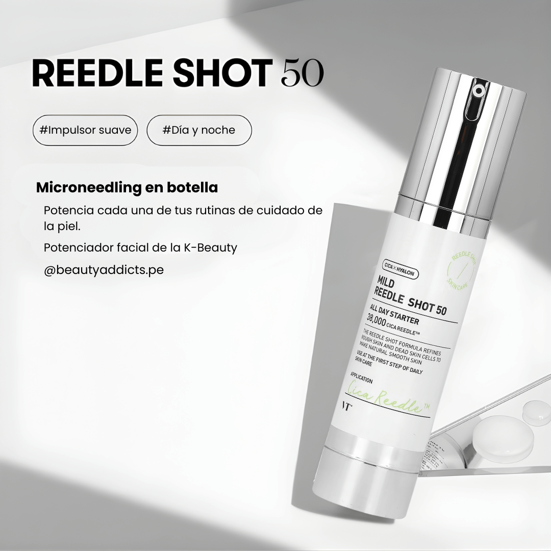 Mild Reedle Shot 50 VT Cosmetics suaviza imperfecciones y alivia sensación de tirantez.