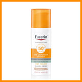 Eucerin Oil Control Tinted Tono Medio con pigmentos minerales unifica el tono. 