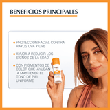 Eucerin Oil Control Tinted Tono Medio que ayuda a reducir los signos de la edad.