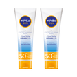 Protector solar Nivea Control de Brillo SPF50, ideal para piel grasa, protege del sol mientras controla el brillo.