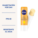 Protector solar labial Sun Protect FPS30, ideal para proteger los labios del daño solar mientras los mantiene hidratados.