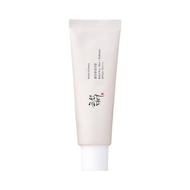 Relief Sun Rice Probiotics SPF50 Beauty of Joseon que protege e hidrata a la vez.