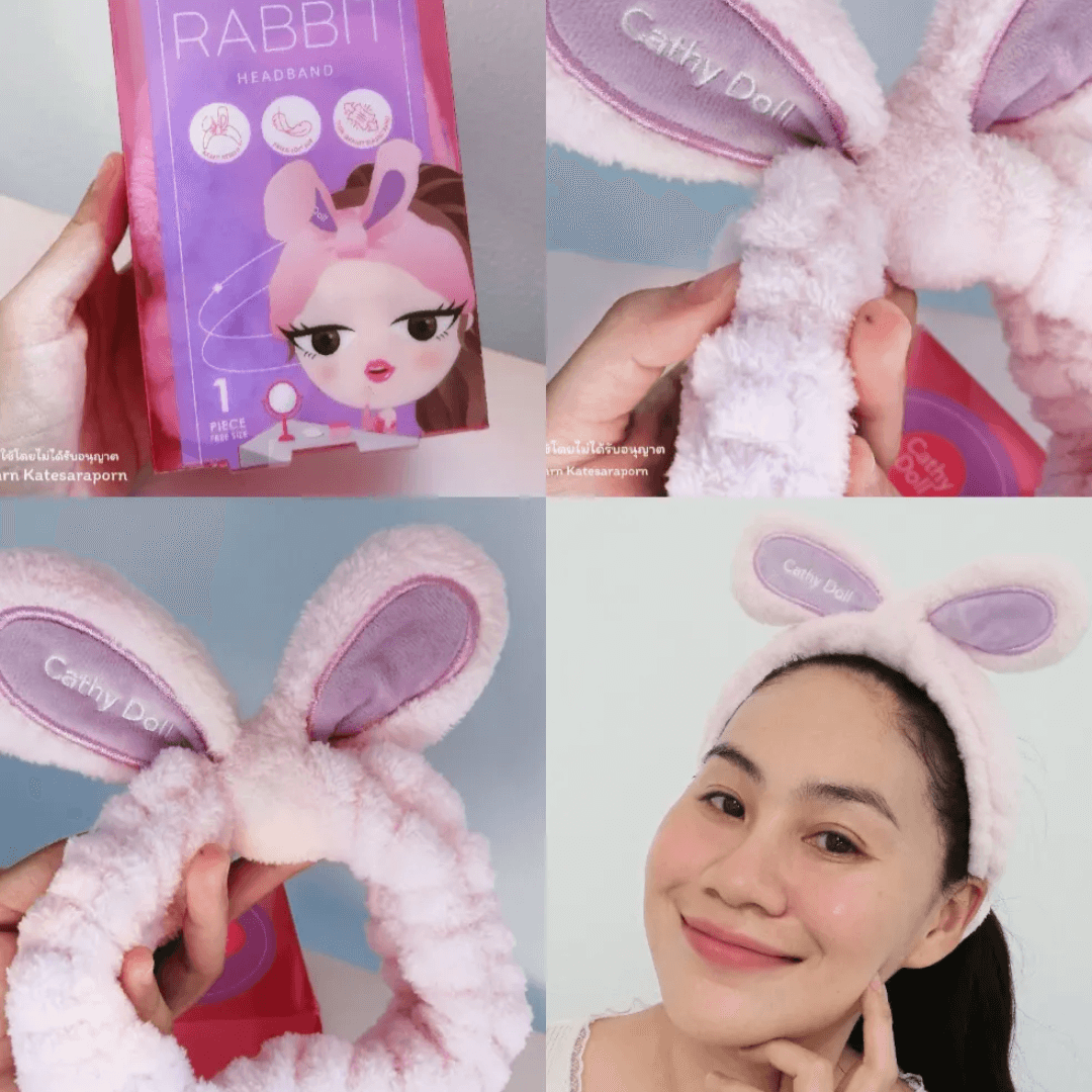 Rabbit Headband de Cathy Doll vincha cómoda para limpiar o tratar la piel.