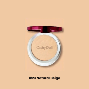 Cathy Doll Speed White CC Powder Pact de tono Natural Beige con efecto aclarador visual inmediato.