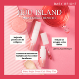 Labial Sweet Cafe Shiny Tint de Baby Bright. Proporciona colágeno, reduce arrugas, rellena los labios. 