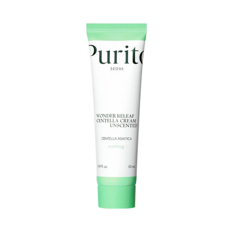 Wonder Releaf Centella Cream Unscented de Purito, crema sin fragancia que hidrata y calma la piel con centella asiática.