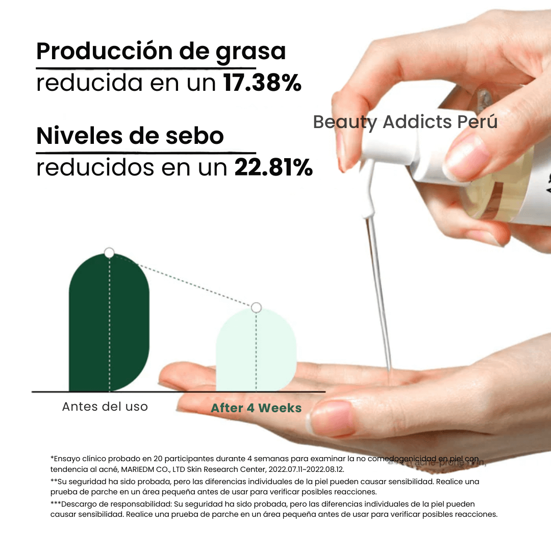 Aceite limpiador de Anua con extracto de heartleaf que ayuda a reducir la producción de grasa y el nivel de sebo.