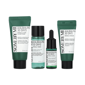Kit antiacné coreano AHA-BHA-PHA 30 Days Miracle para piel con granitos.