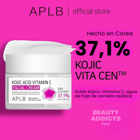 Kojic Acid Vitamin C Facial Cream diseñada para combatir la opacidad y mejorar la apariencia de hiperpigmentación.
