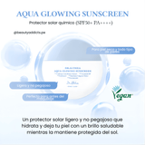 Dr. Althea Aqua Glowing Sunscreen apto para piel seca y sensible con efecto luminoso.