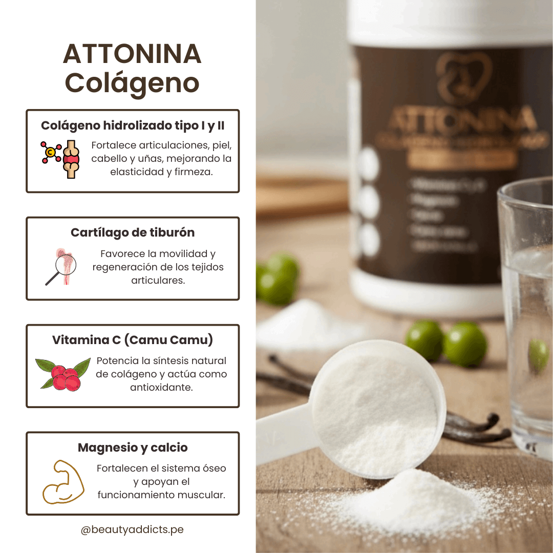 Attonina Colágeno Hidrolizado Hospital Supplies con camu camu rico en vitamina C.
