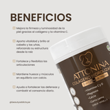 Attonina Colágeno Hidrolizado Hospital Supplies promueve una piel más firme y luminosa.
