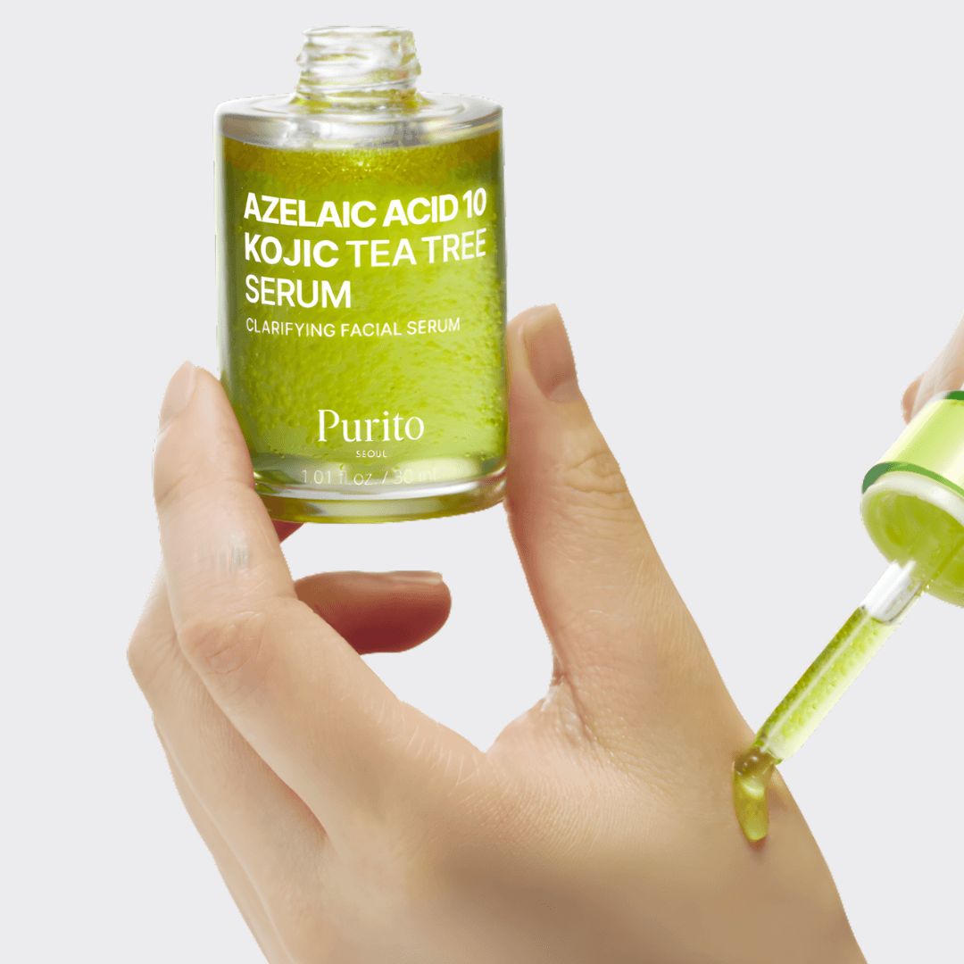 Azelaic Acid 10 Kojic Azulene Serum Purito SEOUL calma irritaciones con azuleno de camomila.