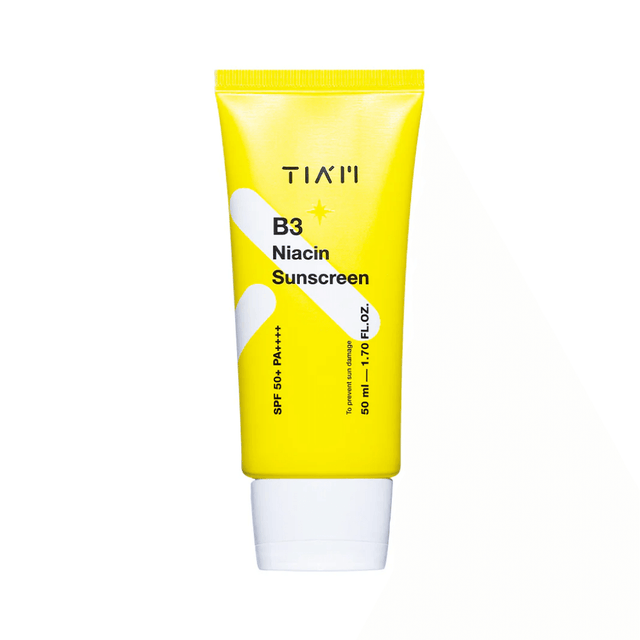 Protector solar TIA'M B3 Niacin Sunscreen con niacinamida para proteger e iluminar la piel.
