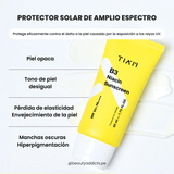 Protector solar TIA'M con niacinamida que ayuda a prevenir manchas y refuerza la barrera cutánea.