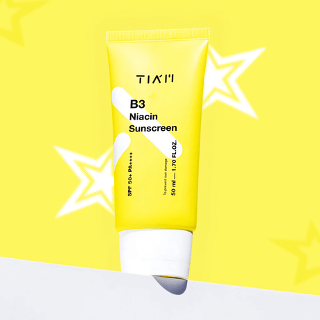Protector solar con niacinamida B3 de TIA'M ayuda a prevenir el envejecimiento prematuro causado por el sol.