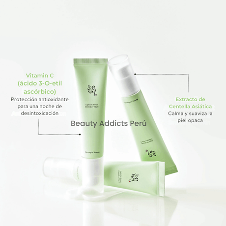 Suero coreano con centella y vitamina C para mejorar claridad y luminosidad.