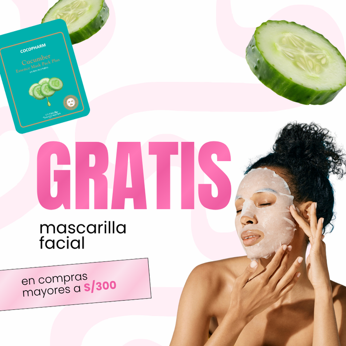 Por compras mayores de 300 soles en la web de Beauty Addicts llévate de regalo una mascarilla facial.