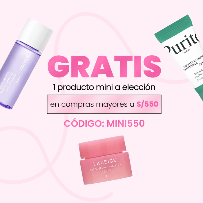 Producto mini de skincare coreano gratis en todas tus compras en Beauty Addicts Perú. 