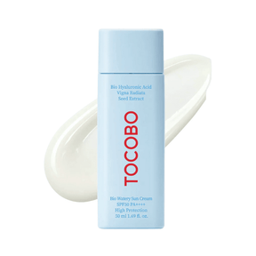 Tocobo Bio Watery Sun Cream SPF50+ hidrata hasta 100 h y protege del sol como un cuidado facial. 