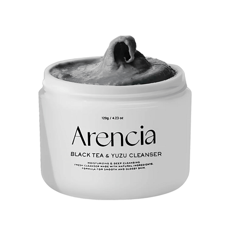 Arencia Black Tea & Yuzu Mochi Cleanser: limpieza natural en formato sólido.