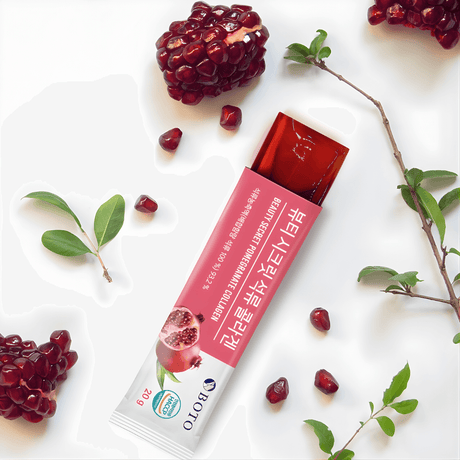 Boto Pomegranate Collagen para mejorar elasticidad y firmeza de la piel.
