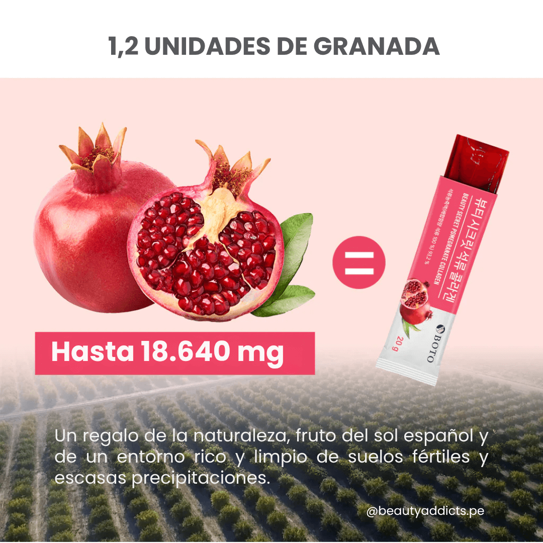 Suplemento coreano Boto de colágeno con antioxidantes naturales.