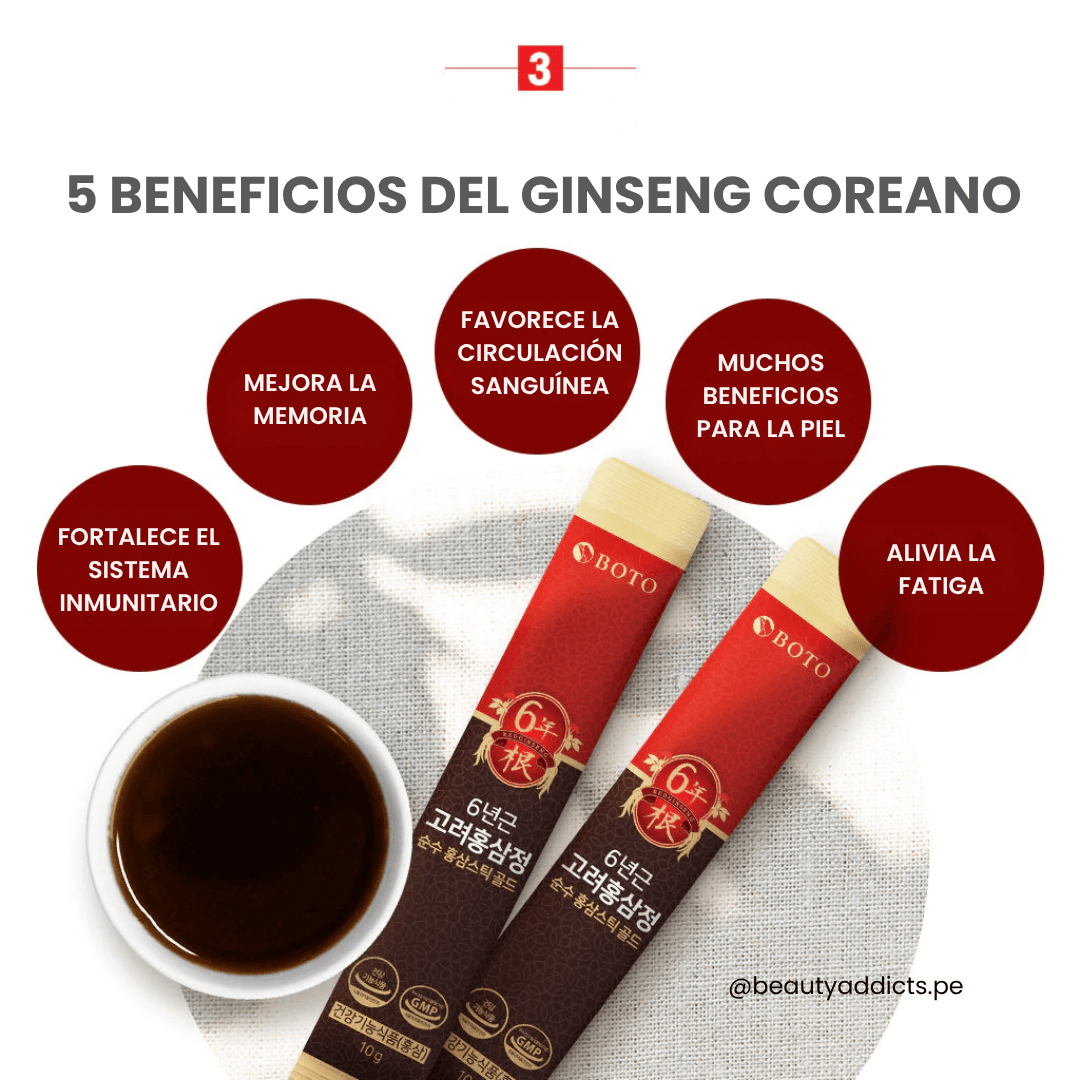 Boto Red Ginseng Extract Stick para mejorar rendimiento físico y mental.