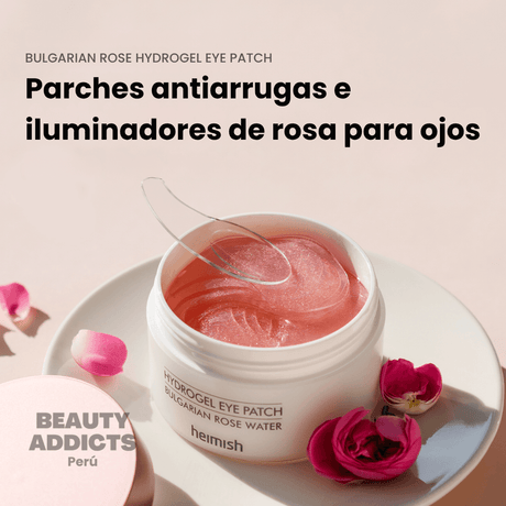 Parches para ojos Heimish con efecto calmante e hidratante que mejoran la elasticidad y suavizan líneas finas.